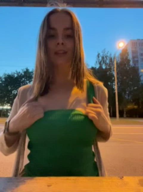 Gooning around on busy street - free porn video