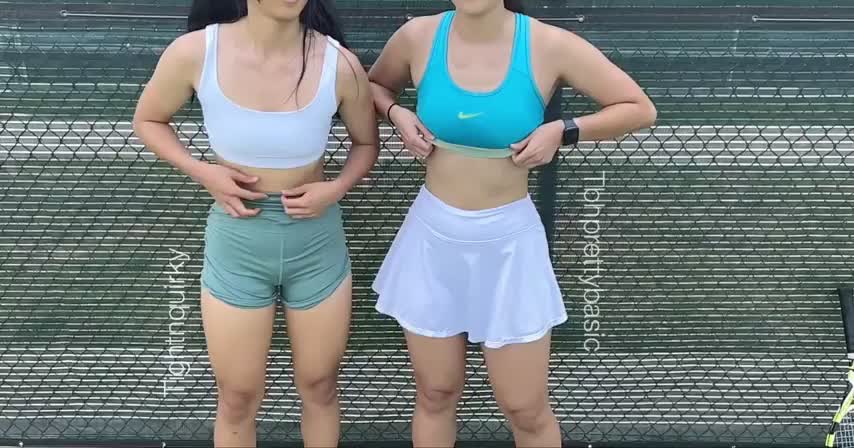 My sis and I being naughty at tennis camp [gif] - free porn video