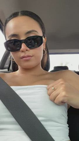 flashing my boobs on the street because i love my nipple piercings 🫶🏼🫧 they’re so sensible rn. Suck on them? - free porn video