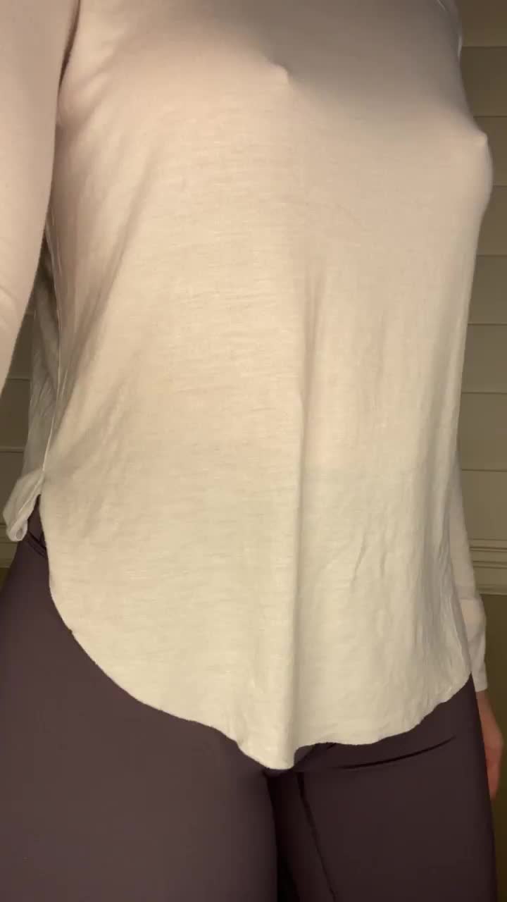 Stacked in a sheer shirt pulled tight! - free porn video