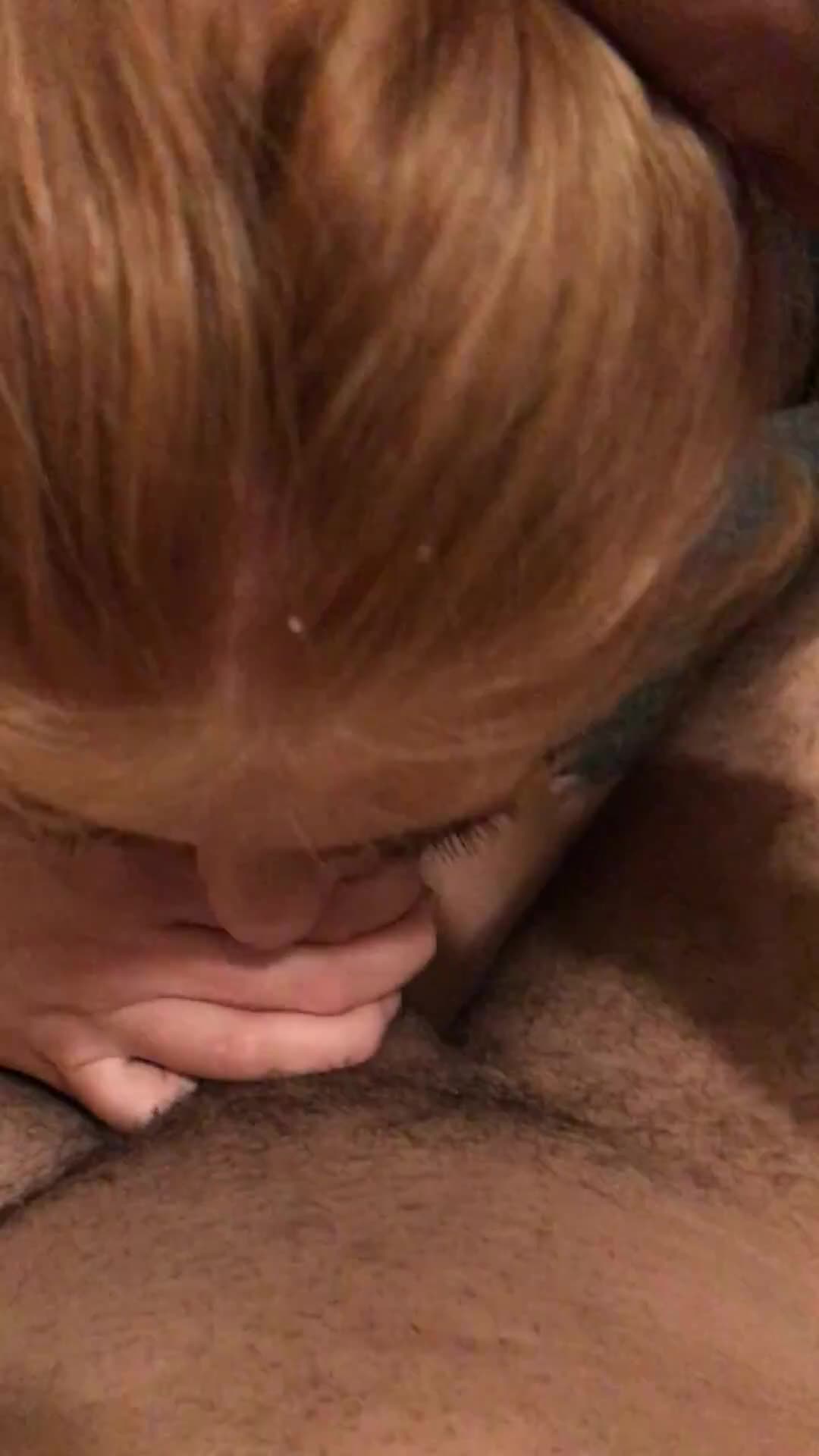Sucking thick cocks is her favourite activity while her boyfriend waits back at home  - free porn video