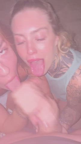 Cum on our faces in the moonlight - free porn video
