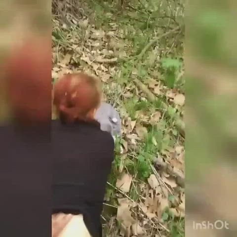 Redhead outdoor sex and creampie - free porn video