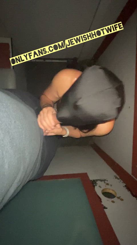 JewishHotWife blows strangers at Gloryhole - free porn video