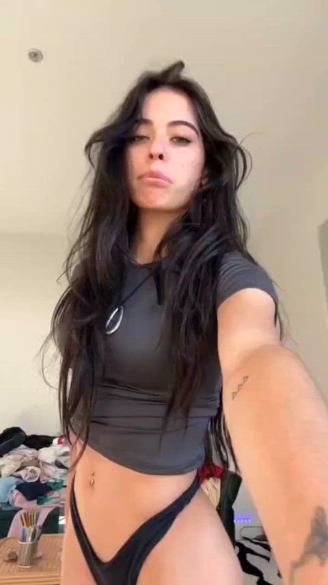 Gooning to this TikTok brat all day. Should I swallow my cum for her? - free porn video