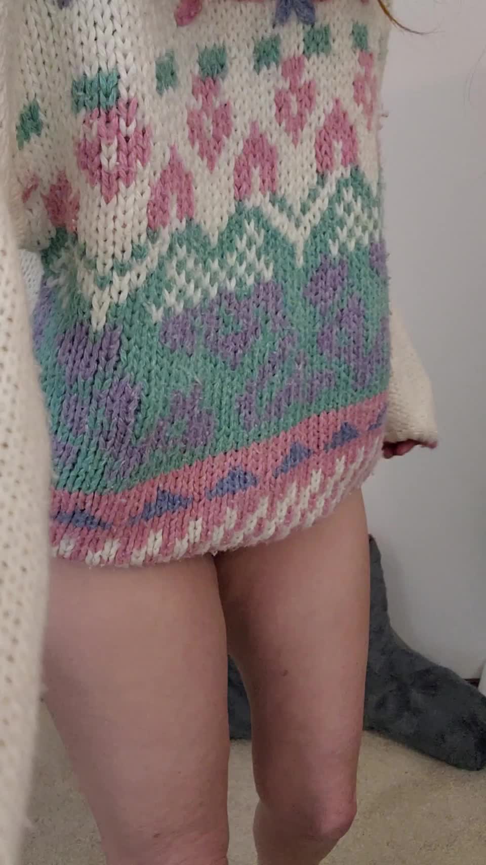 If you were my bf, would it be better with my sweater off? - free porn video
