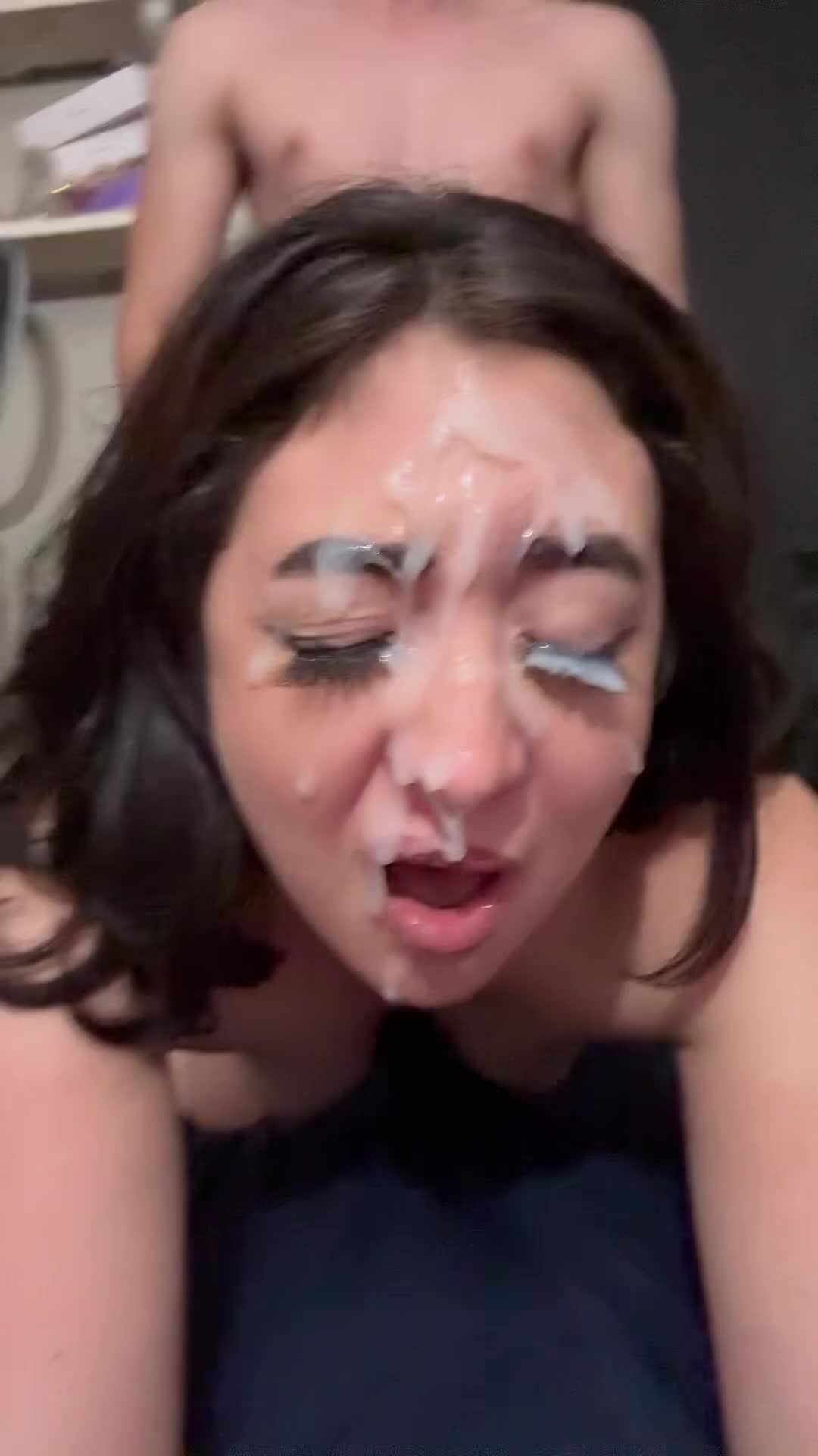 Fucked hard with so much cum on my face😛 - free porn video