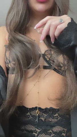Look at what I can do in this black lingerie daddy - free porn video