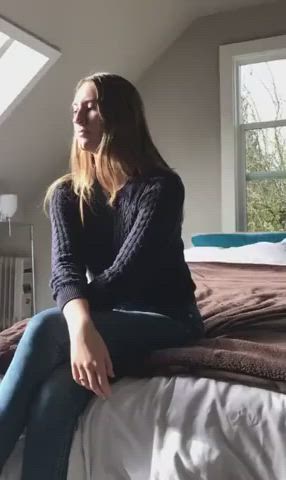 Shy girl taking off everything - free porn video