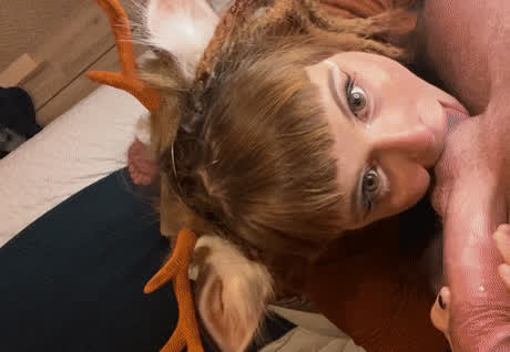 some reindeer sloppy deepthroat bj for xmas ;) - free porn video
