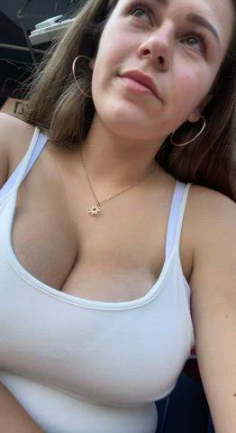 Flashing tits out during a baseball game! - free porn video