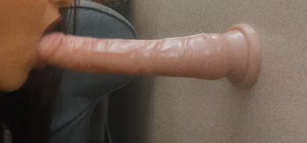 Oral practice on my 8 inch toy (OC) - free porn video