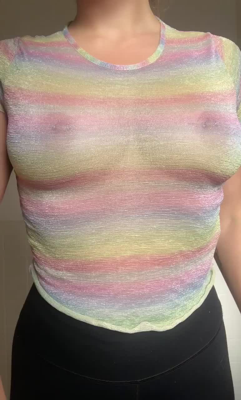 a rainbow titty drop to brighten your day ☀️🌈 - free porn video