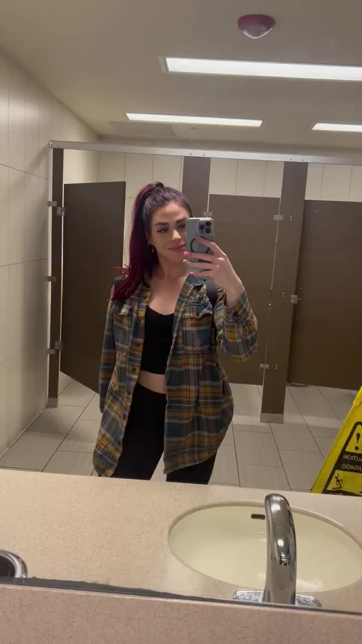 I went in the unisex bathroom in hopes someone would walk in [GIF] - free porn video