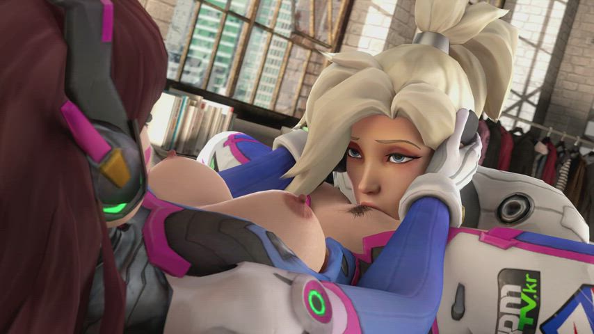 Mercy Licking D.Va's Pussy (ToastedMicrowave)[Overwatch] - free porn video