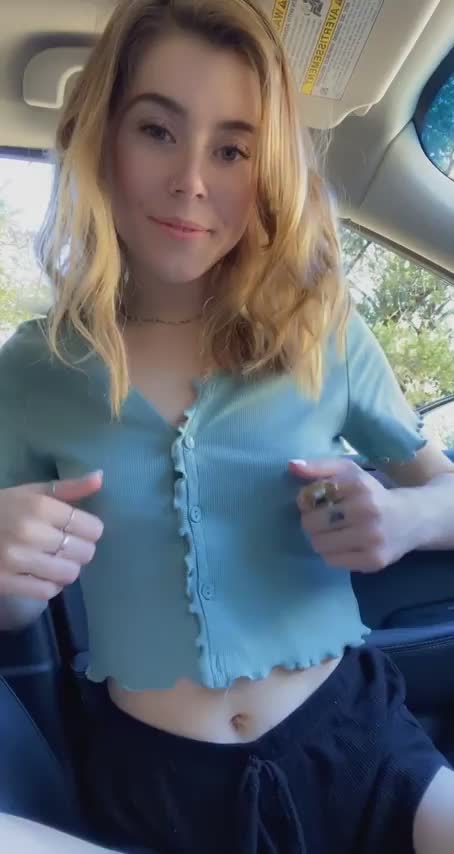 flashing @ the park in the car is so naughty to me 😈 - free porn video