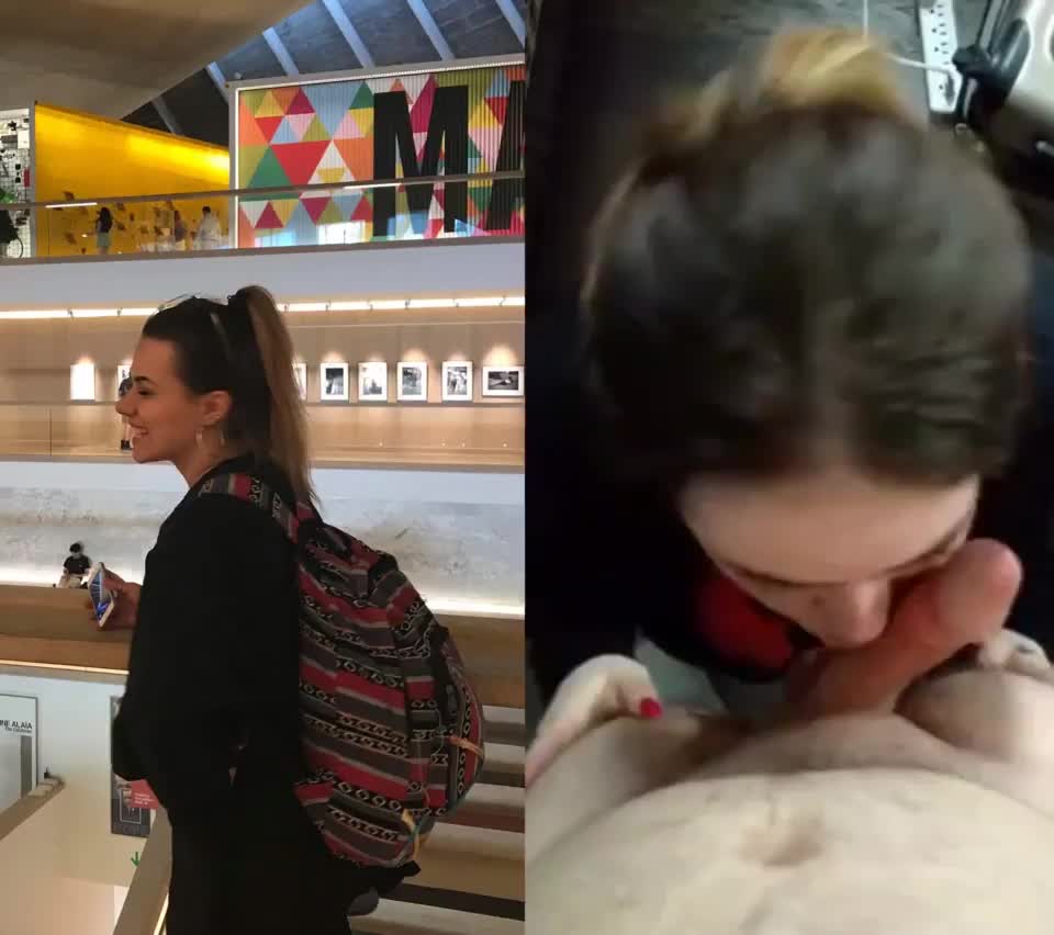 Shot Her Photos At The Museum And Then All Over Her Face - free porn video