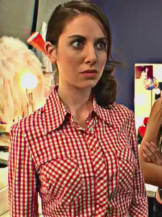 Alison Brie's Shirt Being Ripped Open Revealing Her Fantastic Heaving Cleavage, Would Be A Great Start To A Sloppy Blowbang Session - free porn video