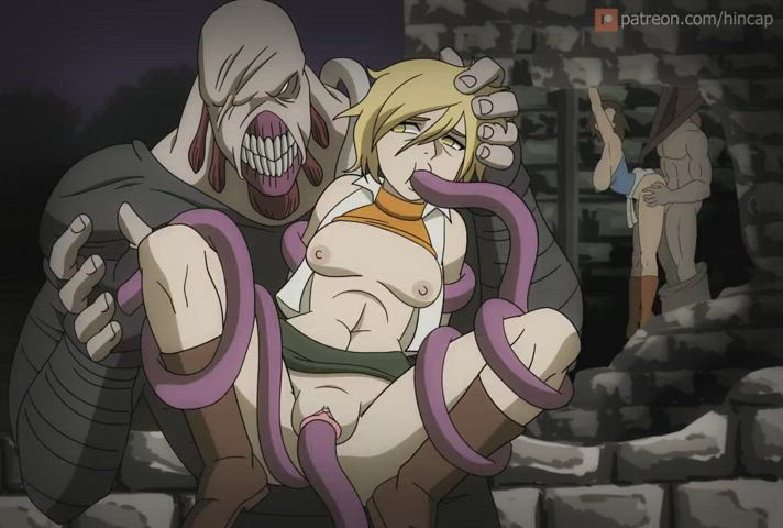 Heather, Jill Valentine - Horror girls in mini skirts trade monsters (Hinca P) [Hinca P) [Silent Hill, Resident Evil] - free porn video