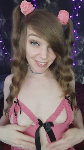 fucking my cum squirting dildo in pink crotchless panties 😈 - free porn video