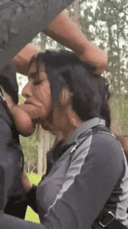 During a game of "truth or dare" my bud dared me to let him goon with my wifes mouth right in front of her.. but a dare is a dare and my wife was surprisingly fine with that... - free porn video