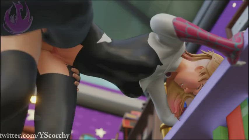 Spider-Gwen taking a break from patrol (Scorchy) [Marvel] - free porn video