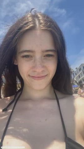 Looking for the name of this beach flasher - free porn video