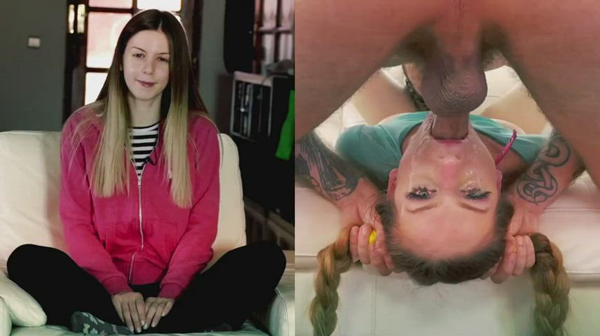 She likes to worship balls 😺 - free porn video