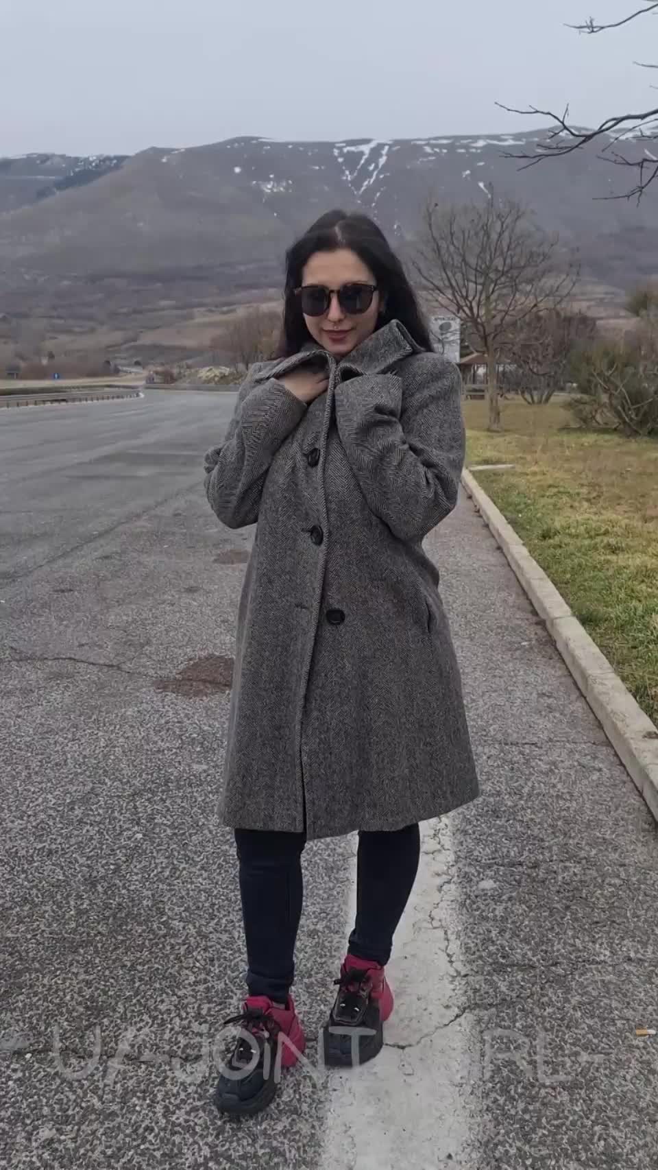 A busty hitchhiker needs a ride, would you stop? - free porn video