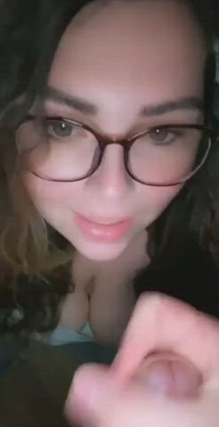 I guess he loves my new glasses 💦 - free porn video