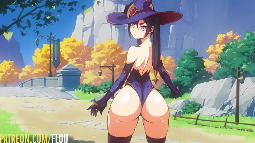 Mona making it clap (Flou) [Genshin Impact] - free porn video