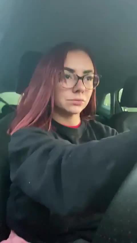 Flashing in my car! The guy next to me was VERY happy 😇 [GIF] - free porn video