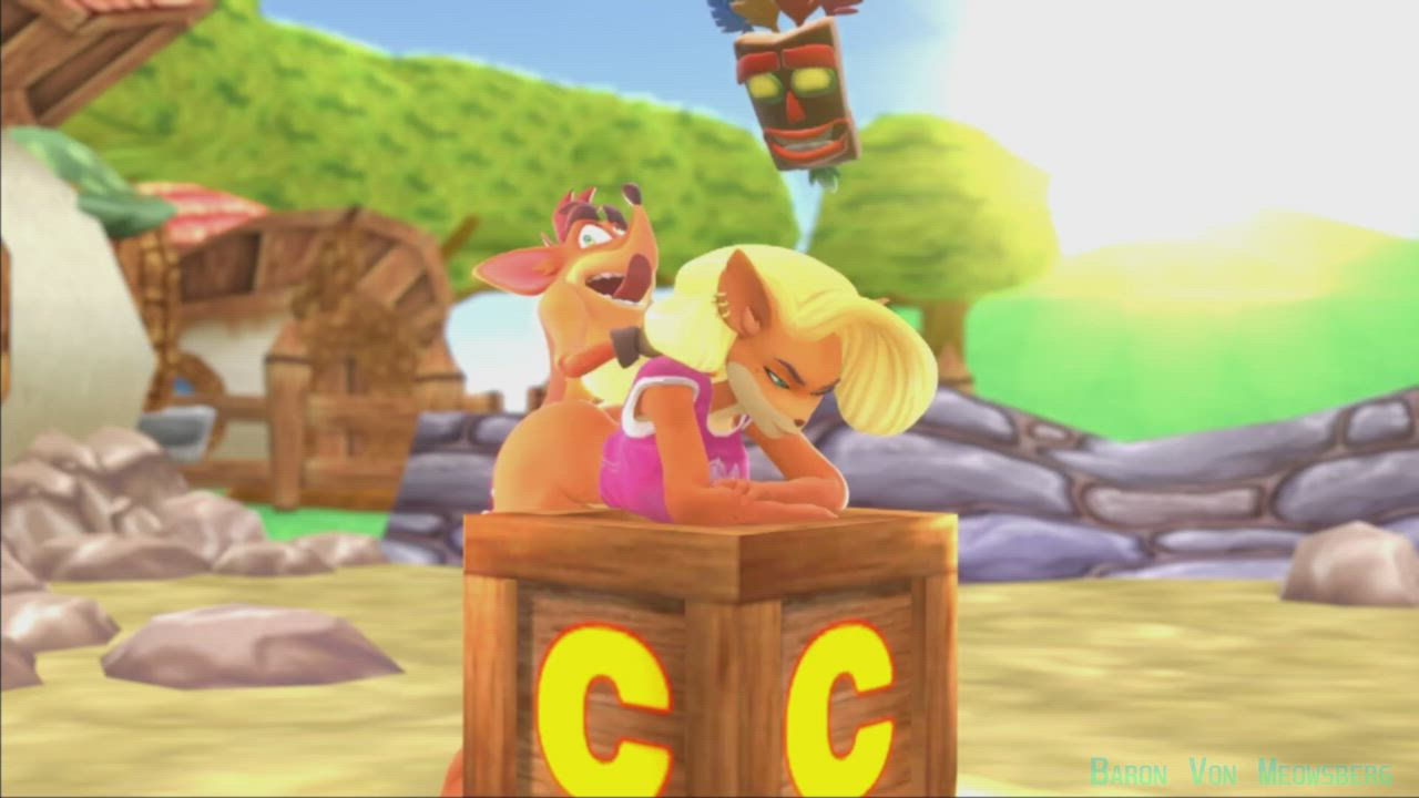 Crash, Tawna & Aku-Aku (Baron Von Meowsberg) [Crash Bandicoot] - free porn video