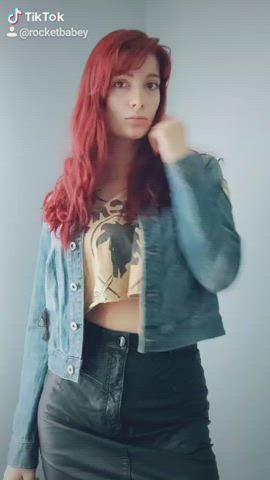 what beautiful breasts this redhead has - free porn video