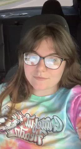 Flashing my H cups on the highway back home :) - free porn video