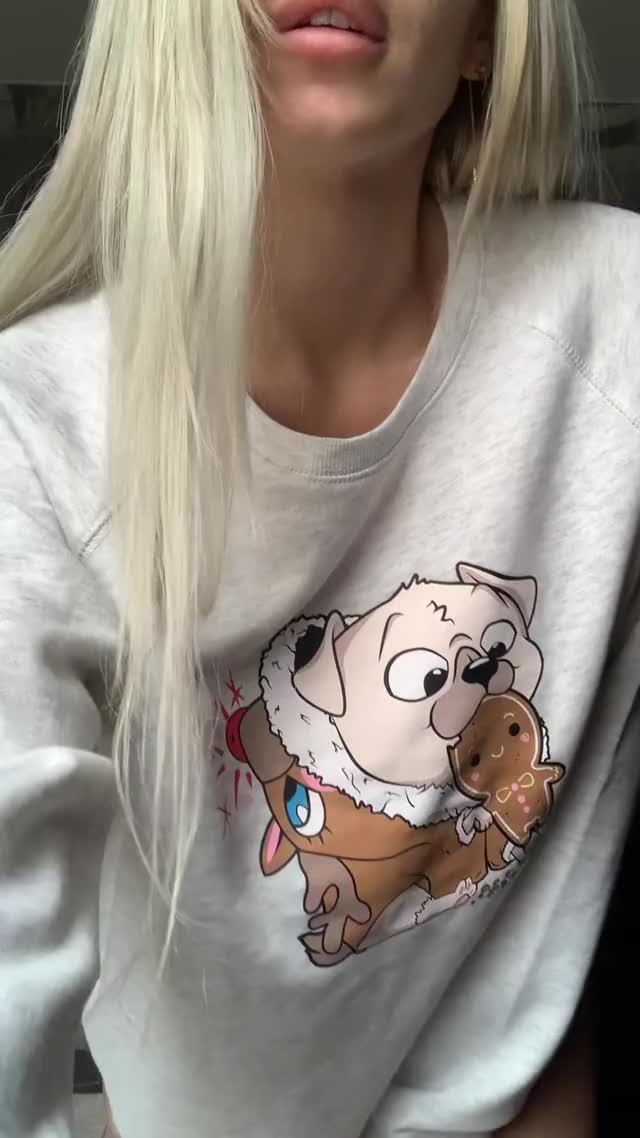 such a cute Christmas sweater, but it's very cold in it, keep me warm! - free porn video