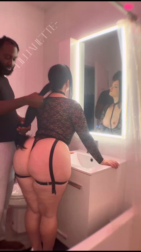 My bud kept telling me to wear his ex's clothes and a wig for fun, but now he keeps spanking me and I don't know why. - free porn video