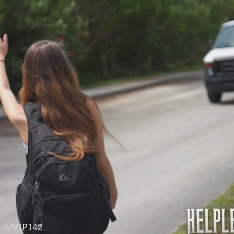 Stranded Teen Has A Rough Ride - Alex Mae - free porn video