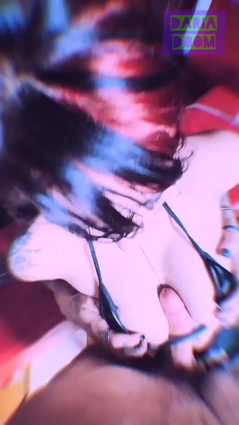 hot goth gf gets her titties fucked (; - free porn video