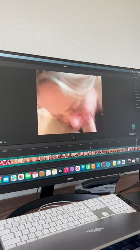 I can't stop sucking his cock while he works - free porn video