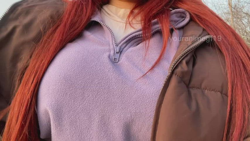 Just casually flashing my tits - free porn video
