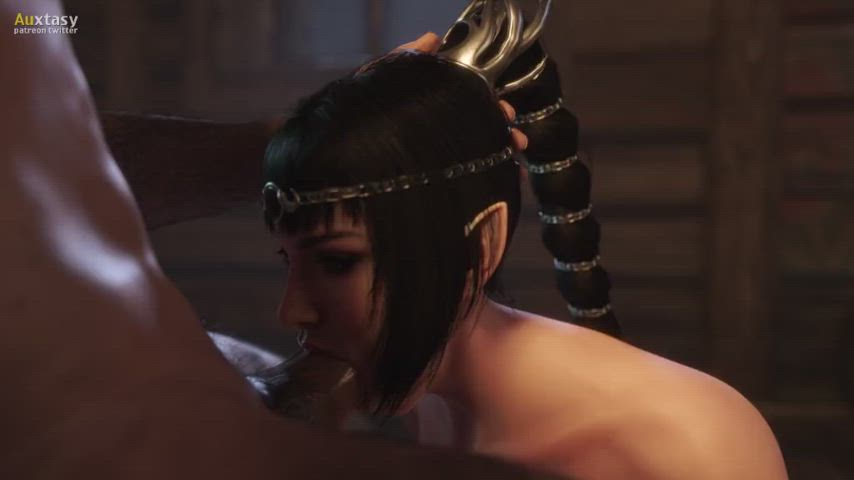 Shadowheart swallows cum (auxtasy) [Baldur's Gate 3] - free porn video