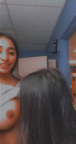 2 latinas sucking tits and kissing - free porn video