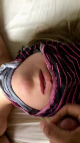 Cum on face, panties and in mouth - all at once! [OC] - free porn video