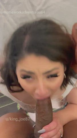 Telling my husband that he likes watching me suck a BBC [Sound on, click redgifs link] - free porn video