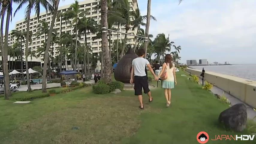 Chihiro Akino and her lover are on a date in The Philippines - free porn video