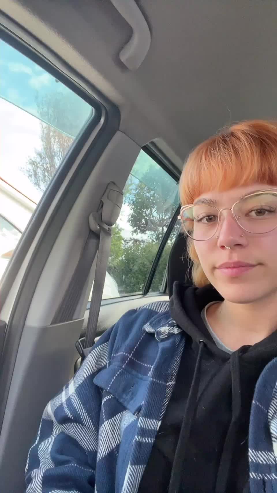 Showing my young pussy off in a parking lot. Do you like the view? - free porn video