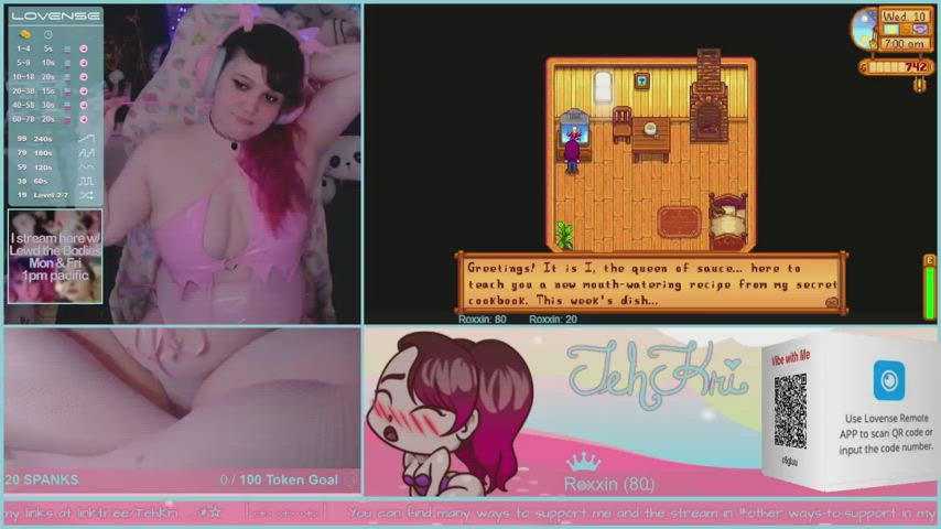 Curvy camgirl showing off her big natural tits during her stream - free porn video