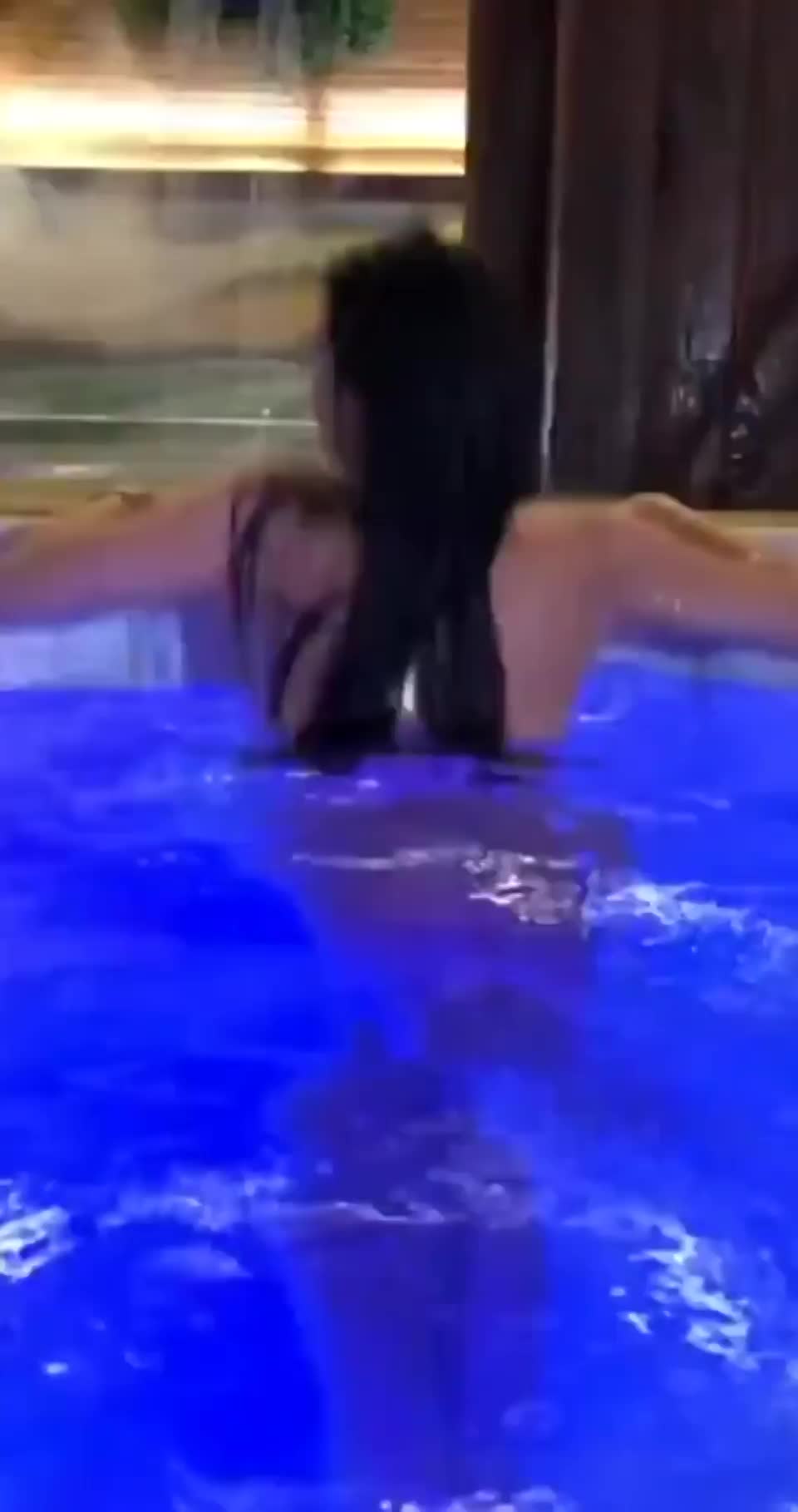 Emerging from the pool - free porn video
